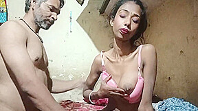Desi Indian Stepfather Punishes His Young 18+ Stepdaughter After He Sees Her Having Sex With A Man