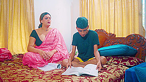 Desi Stepmom Taught Her Stepson How To Do Sex While He Was Studying (hindi Audio)