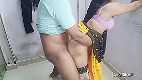 Indian Desi Sexy Bhabhi In Yellow Saree